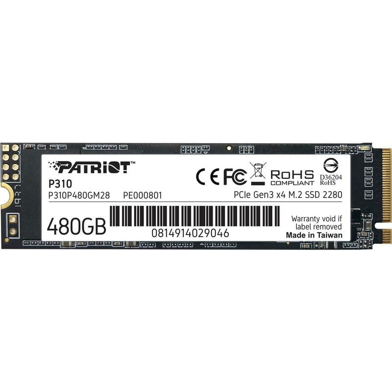 SSD накопитель PATRIOT M.2 2280 480GB P310 P310P480GM28