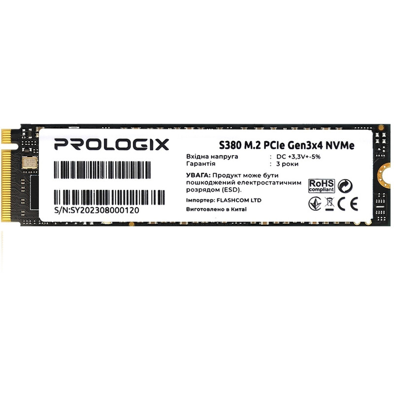 SSD накопичувач Prologix M.2 2280 256GB (PRO256GS380)