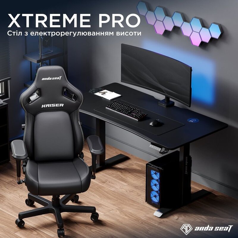 Комп’ютерний стіл Anda Seat Xtreme Pro 1400x750 Black (AD-D-DD1-1400-08-B) - фото 4