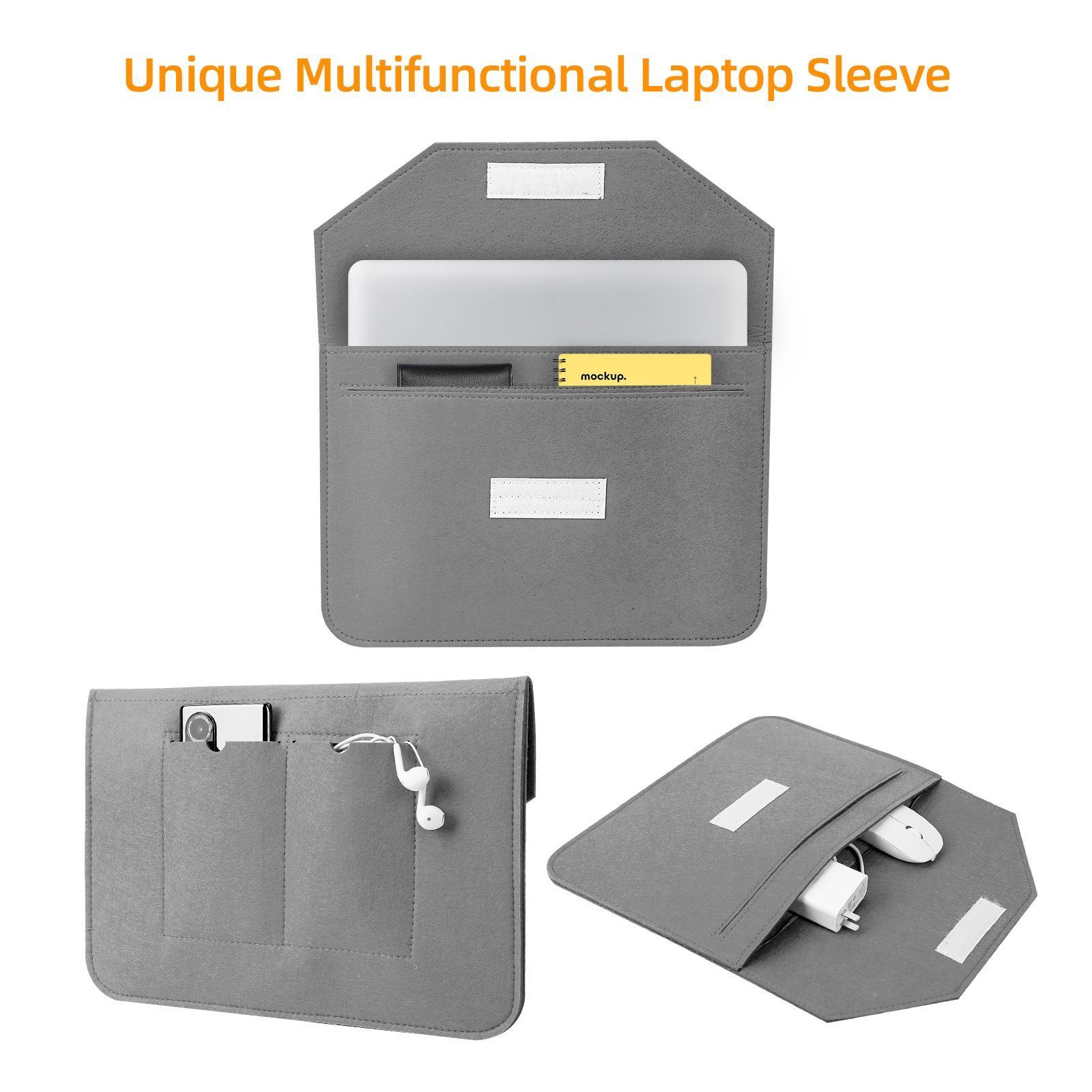 Чохол-конверт ZAMAX Felt Sleeve для MacBook Air 13.6" (Graphite) - фото 1