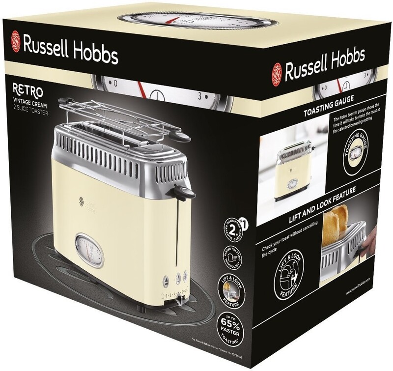 Тостер Russell Hobbs 21682-56 Retro Cream Europe - фото 4