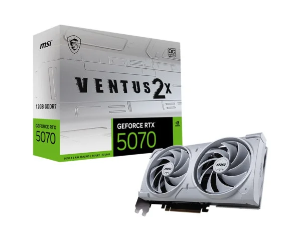 Відеокарта MSI GeForce RTX5070 12Gb VENTUS 2X OC WHITE (RTX 5070 12G VENTUS 2X OC WHITE) - фото 1
