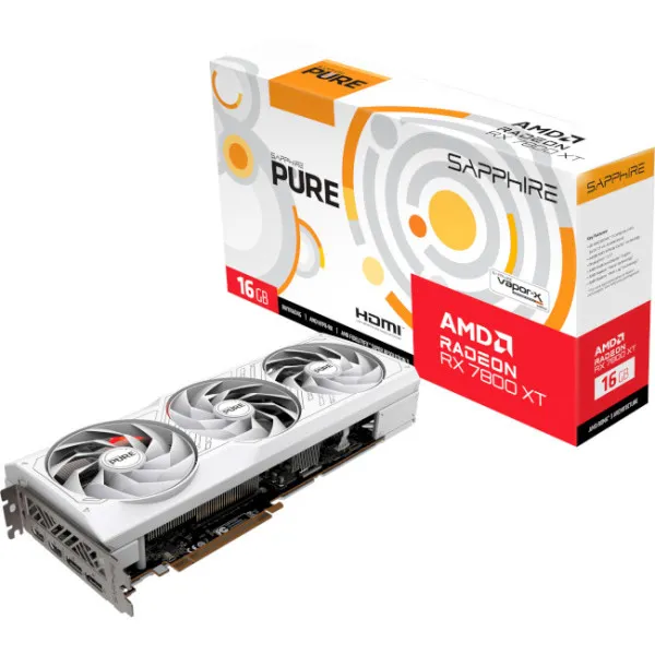 Видеокарта Sapphire Radeon RX 7800 XT Pure Gaming OC white 16 GB (11330-03-20G)