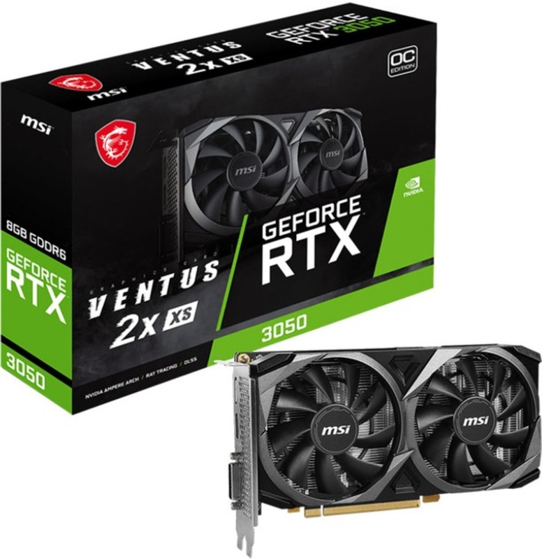 Видеокарта MSI GeForce RTX 3050 VENTUS 2X XS 8G OC (912-V809-4287) - фото 2 Видеокарта MSI GeForce RTX 3050 VENTUS 2X XS 8G OC (912-V809-4287) - фото 2