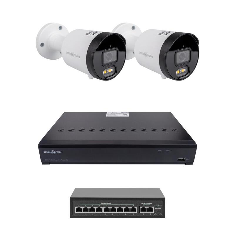 Комплект відеоспостереження GreenVision GV-IP-K-W102/2 4MP (Ultra AI) на 2 камери