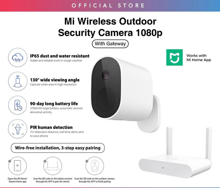 IP-камера видеонаблюдения Xiaomi Mi Wireless Outdoor Security Camera 1080P Set (BHR4435GL) EU - фото 1 IP-камера видеонаблюдения Xiaomi Mi Wireless Outdoor Security Camera 1080P Set (BHR4435GL) EU - фото 1