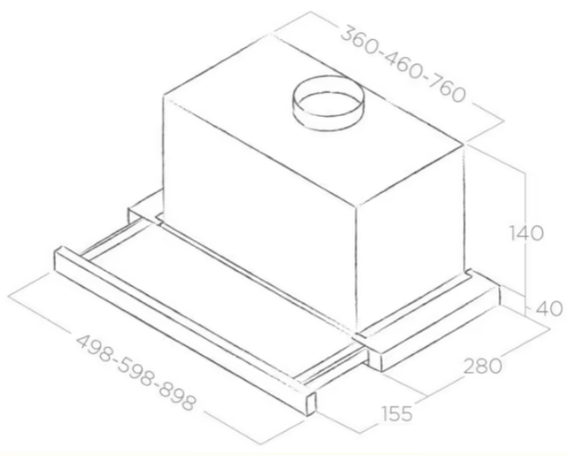 Встраиваемая вытяжка телескопическая Elica TT14 LUX GRVT/A/60 - фото 2