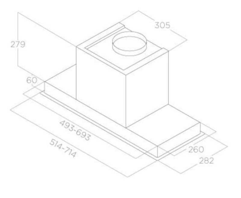 Витяжка вбудована Elica HIDDEN ADVANCE BL MAT/A/72 - фото 1