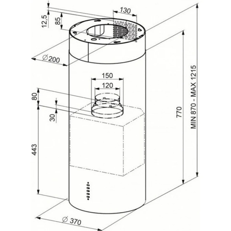 Витяжка декоративна FABER CYLIND I.EVO PLUS WH GL (335.0492.563) - фото 1
