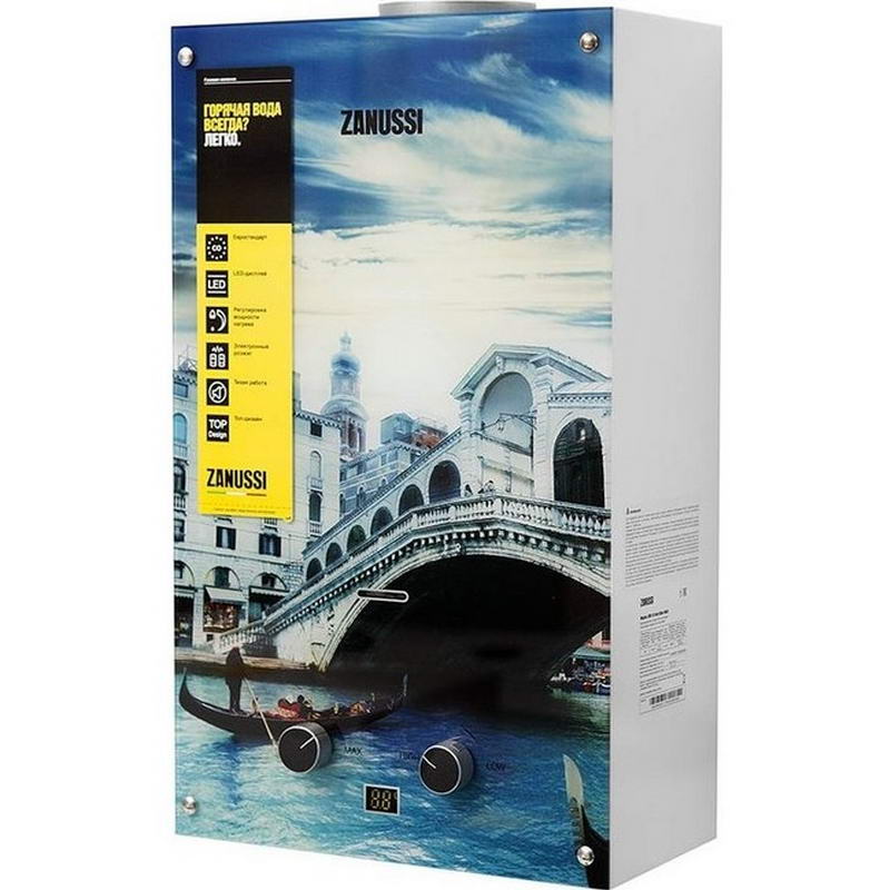 Газова колонка Zanussi GWH 10 Fonte Glass Rialto - фото 1 Газова колонка Zanussi GWH 10 Fonte Glass Rialto - фото 1