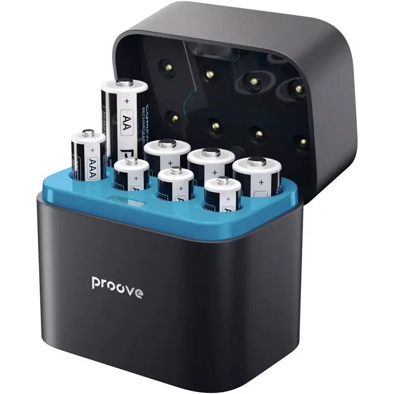 Зарядное устройство Proove Compact Station 8pcs (4xAAA + 4xAA) black (RBCS00000001)