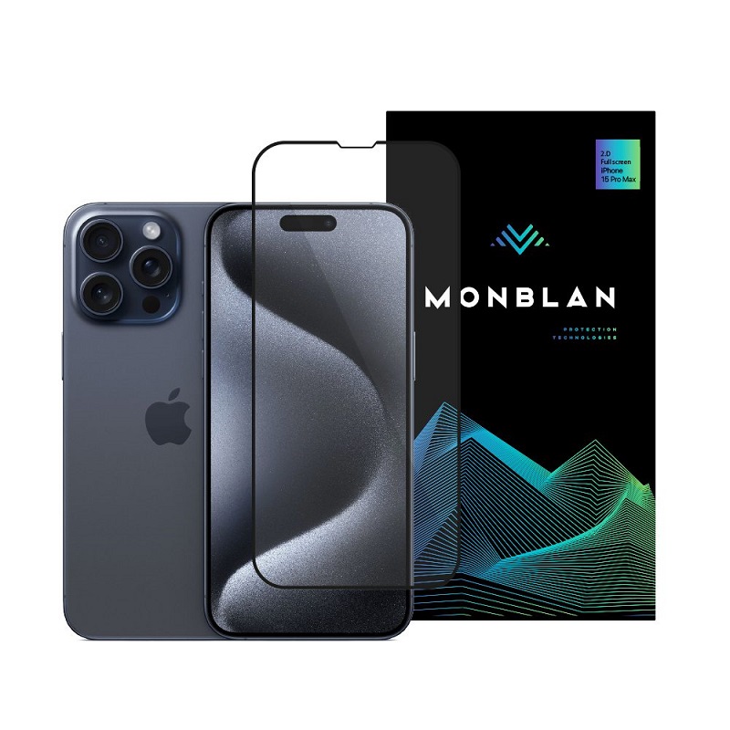 Защитное стекло Monblan для iPhone 15 Pro Max 2.5D Anti Static 0.26mm [Dust-Proof] (Black)