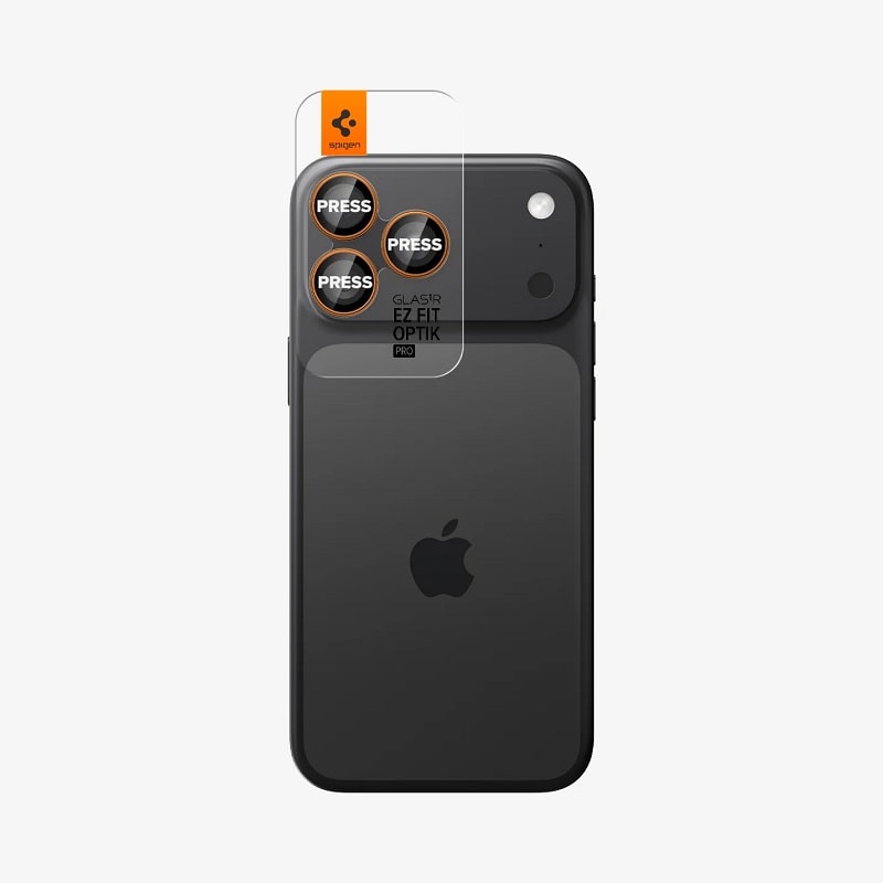 Защитное стекло для камеры Spigen iPhone 17 Max/ 17 Pro/ 16 Max/ 16 Pro EZFit Optik Pro (2шт) Orange (AGL10123)