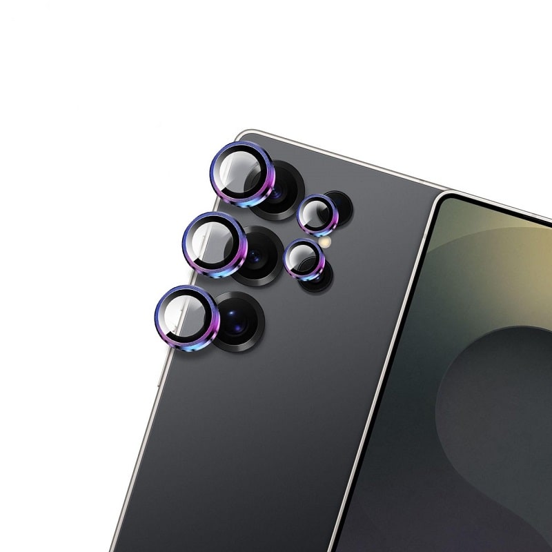 Защитное стекло Monblan для камеры Samsung S25 Ultra Metal Ring Series (Rainbow)
