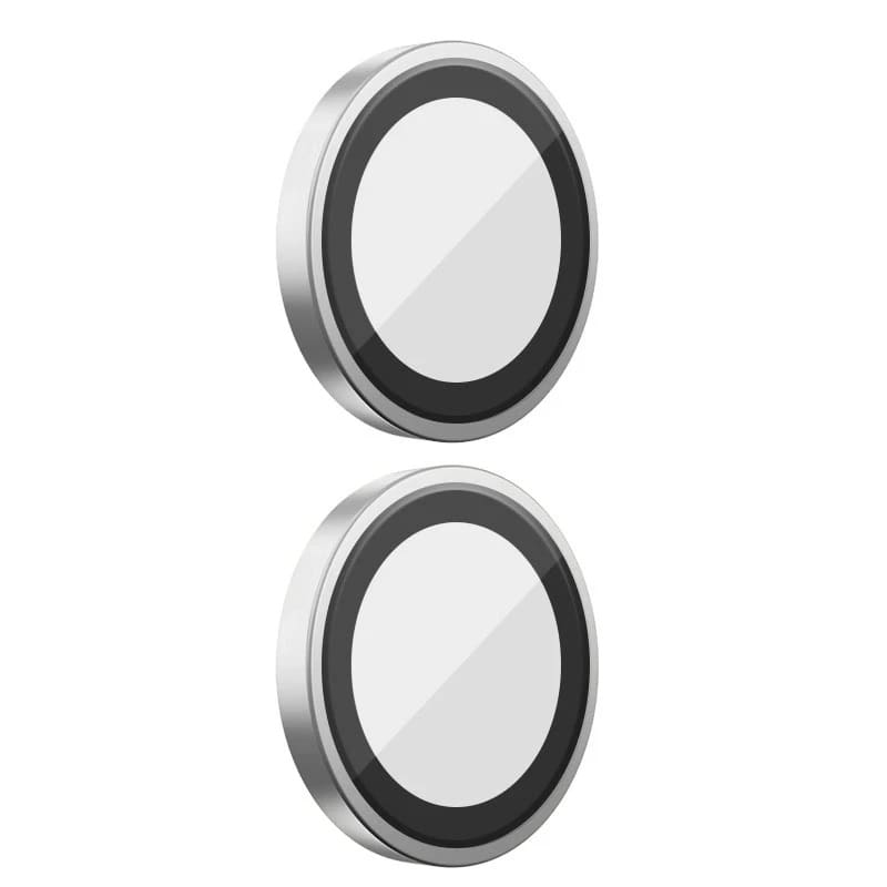 Защитное стекло BlueO Metal на камеру для Apple iPhone 16 (6.1") / 16 Plus (6.7") (Серебряный / Silver)
