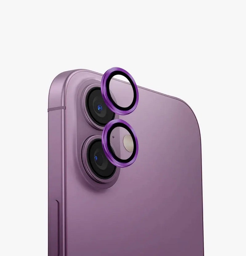 Линза на камеру +NEU Chatel Metal Frame Lens Protector Glass for iPhone 16 /16 Plus Pink