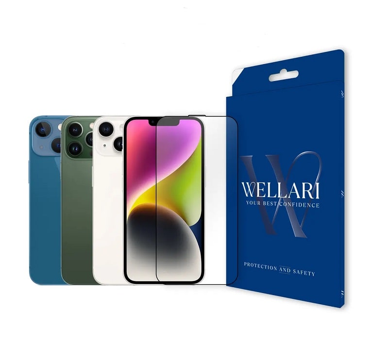 Захисне скло Wellari для iPhone 13/13 Pro/14 2.75D Full Screen 0.4mm [High Aluminium Glass]