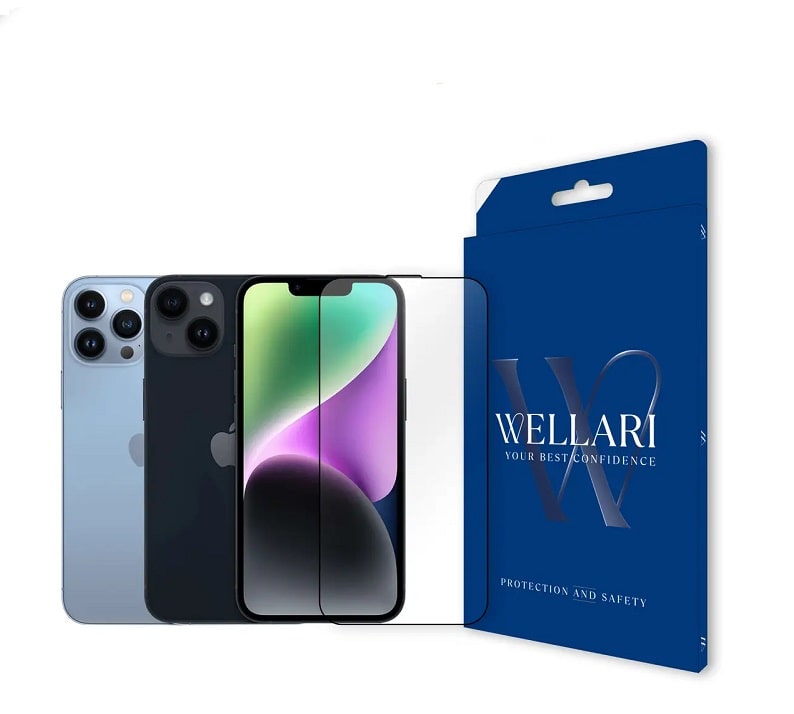 Захисне скло Wellari для iPhone 13 Pro Max/14 Plus 2.75D Full Screen 0.4mm [High Aluminium Glass]
