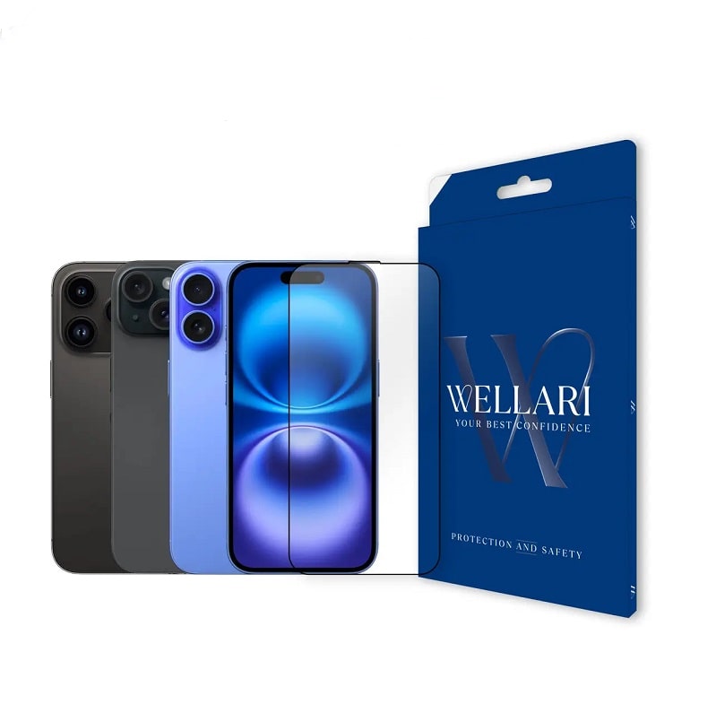 Защитное стекло Wellari для iPhone 14 Pro/15/16 2.75D Full Screen 0.4mm [High Aluminium Glass]