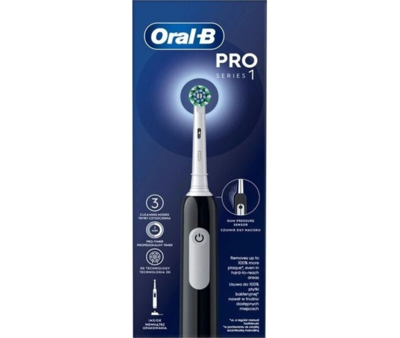 Электрическая зубная щетка Oral-B PRO1 D305.513.3X Black Europe - фото 1 Электрическая зубная щетка Oral-B PRO1 D305.513.3X Black Europe - фото 1