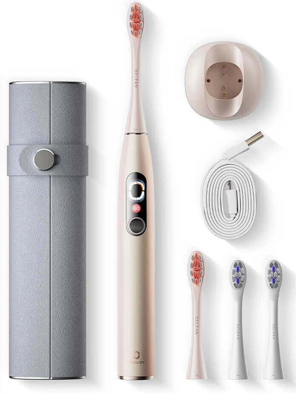 Электрическая зубная щетка Oclean X Pro Digital Set Electric Toothbrush Champagne Gold (6970810552577) Europe - фото 2