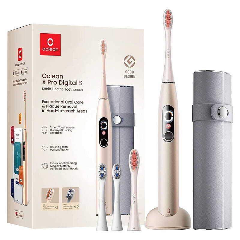 Электрическая зубная щетка Oclean X Pro Digital Set Electric Toothbrush Champagne Gold (6970810552577) Europe - фото 3