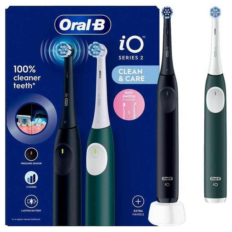 Набір електричних зубних щіток Oral-B iO Series 2 DUO Night Black + Forest Green iOS2d.2ZZ9.0 Europe - фото 1 Набір електричних зубних щіток Oral-B iO Series 2 DUO Night Black + Forest Green iOS2d.2ZZ9.0 Europe - фото 1